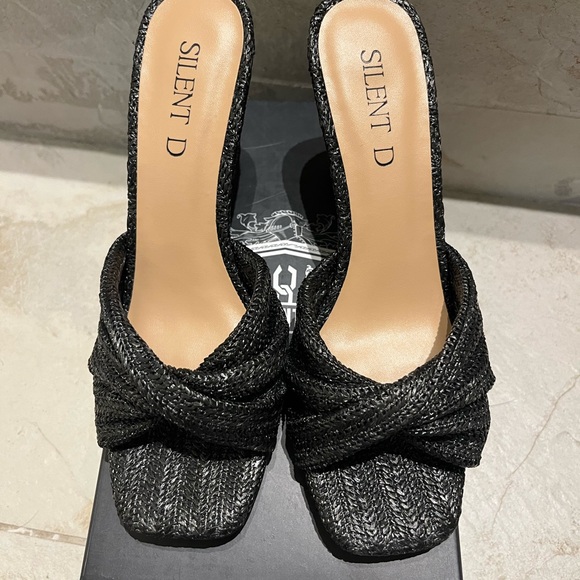 Silent D Black Katia Wedge Sandals - Picture 1 of 5